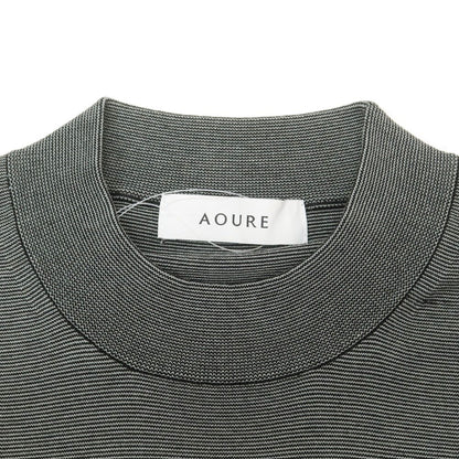 [Used] AOURE High gauge cotton polyester striped pullover knit, gray x black [L] [Condition rank B] [Men&