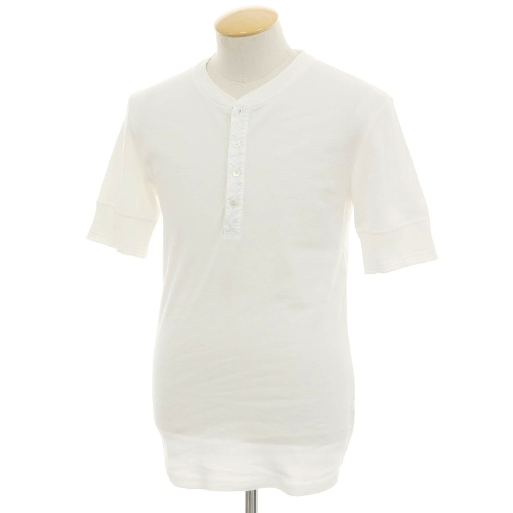 [Used] Schiesser Cotton Henley Short Sleeve T-Shirt White [S] [Condition Rank B] [Men&