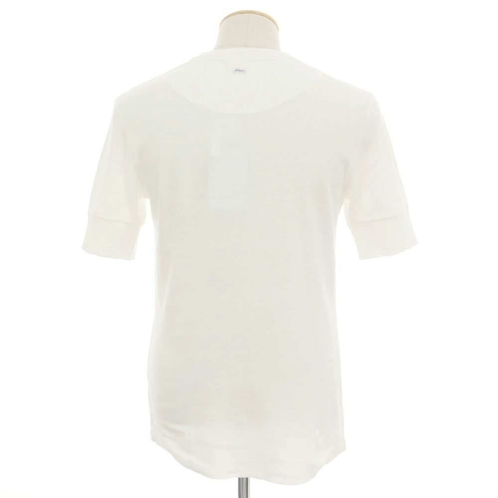 [Used] Schiesser Cotton Henley Short Sleeve T-Shirt White [S] [Condition Rank B] [Men&