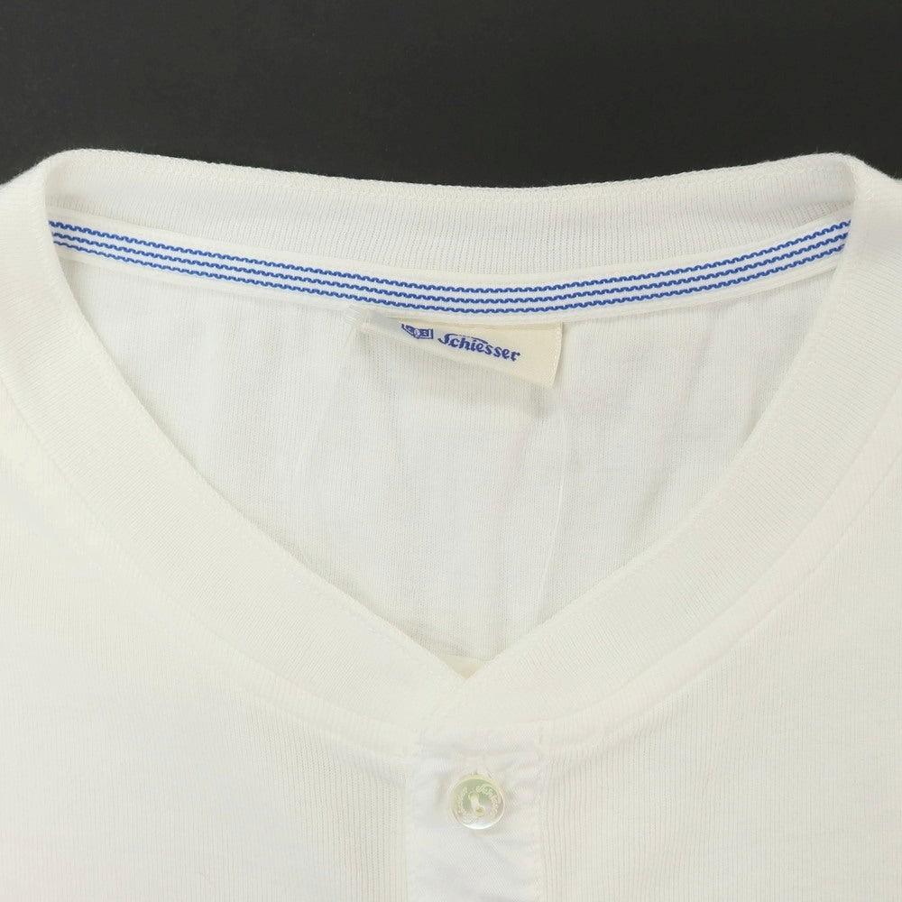 [Used] Schiesser Cotton Henley Short Sleeve T-Shirt White [S] [Condition Rank B] [Men&