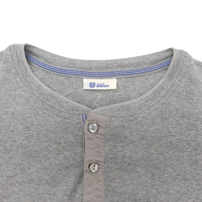 [Used] Schiesser Cotton Henley Short Sleeve T-Shirt Gray [S] [Condition Rank B] [Men&