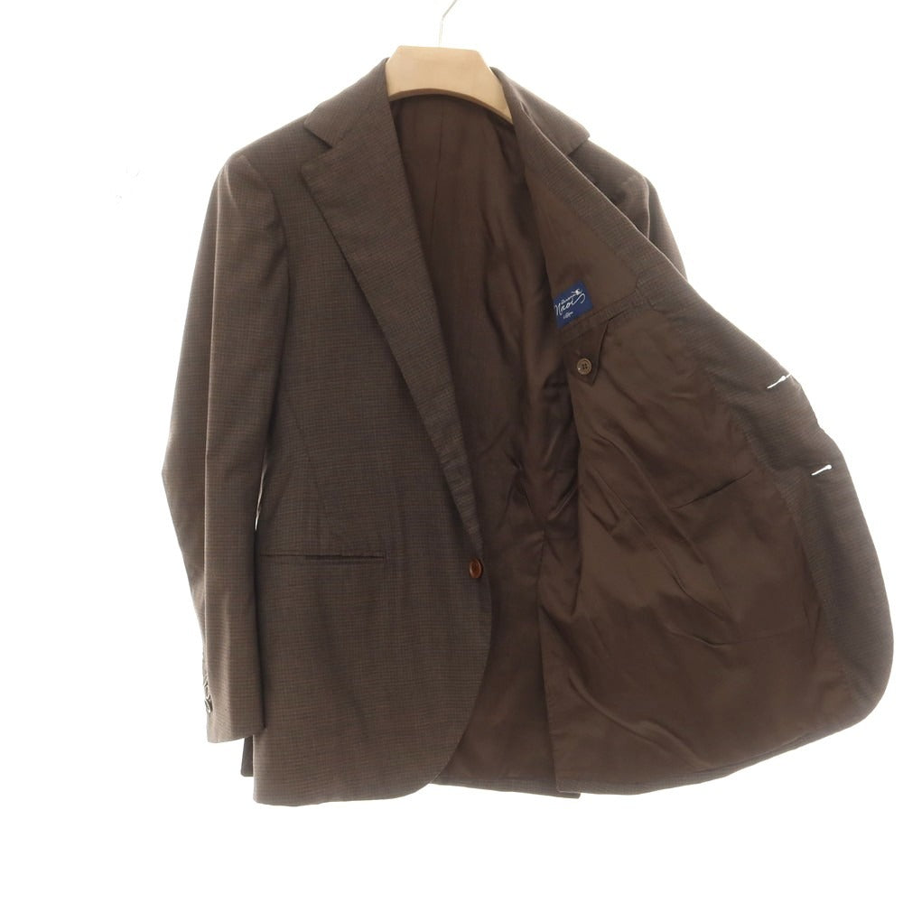 [Used] Sartoria Naoi Wool Check Handmade 3-Button Suit Brown x Gray [No description (S rank)] [Condition rank B] [Men&