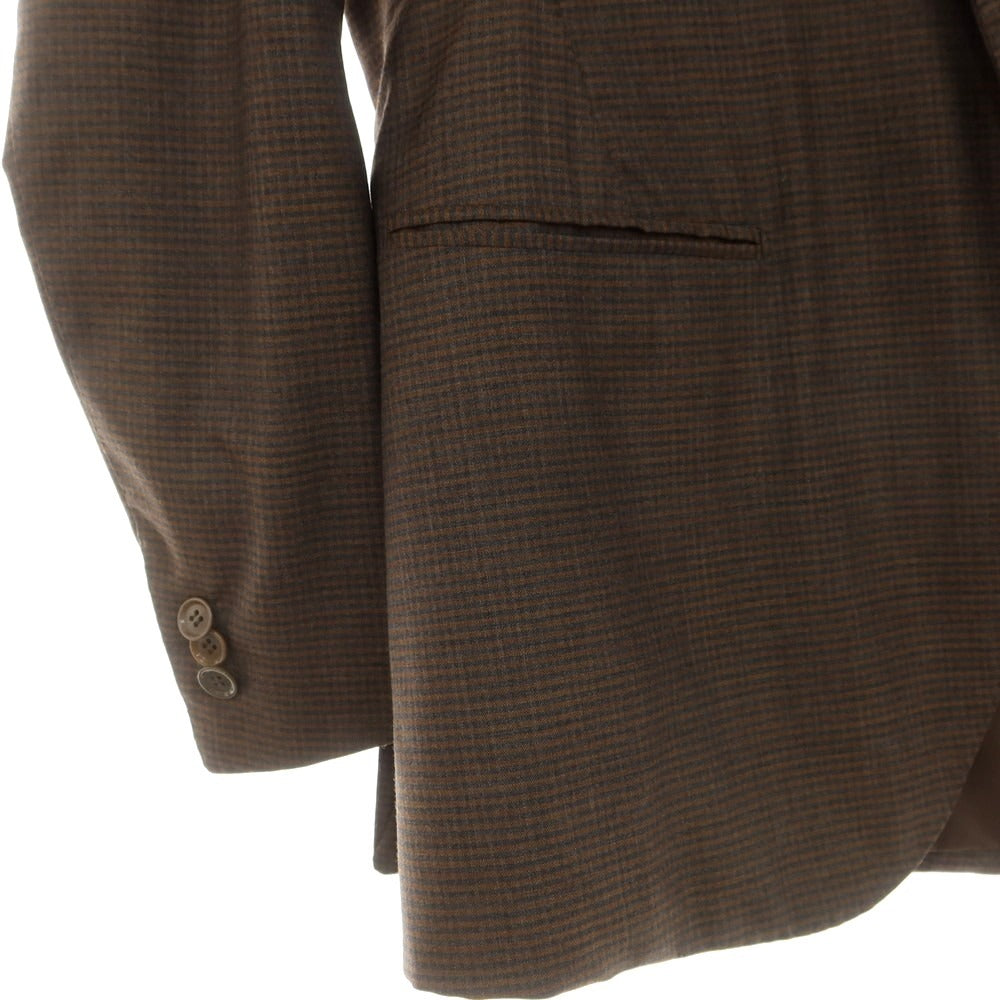 [Used] Sartoria Naoi Wool Check Handmade 3-Button Suit Brown x Gray [No description (S rank)] [Condition rank B] [Men&