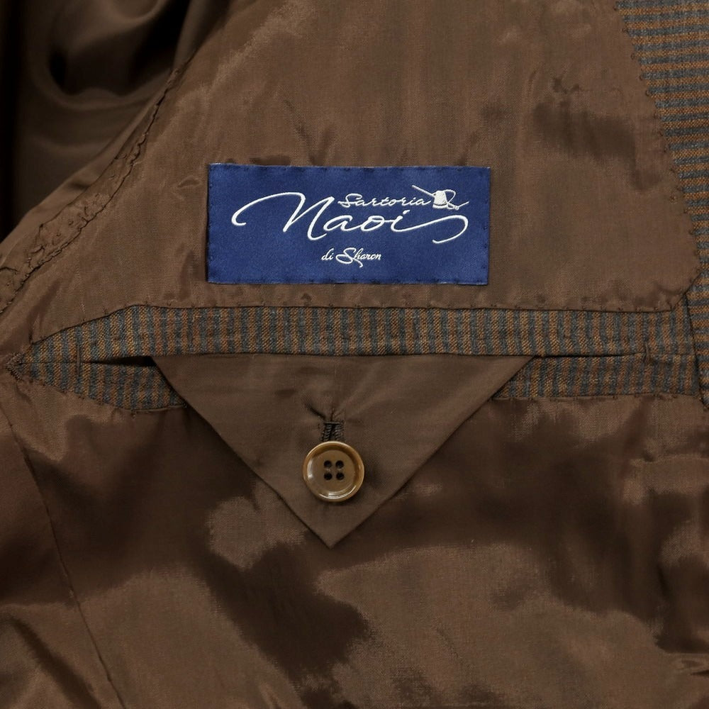 [Used] Sartoria Naoi Wool Check Handmade 3-Button Suit Brown x Gray [No description (S rank)] [Condition rank B] [Men&