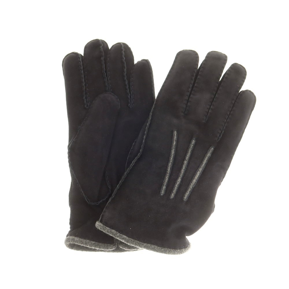 【新品】ラ テッラ LA TERRA スエード カシミヤライニング 手袋 グローブ ブラック【 8 1/2 】【 状態ランクN 】【 メンズ 】