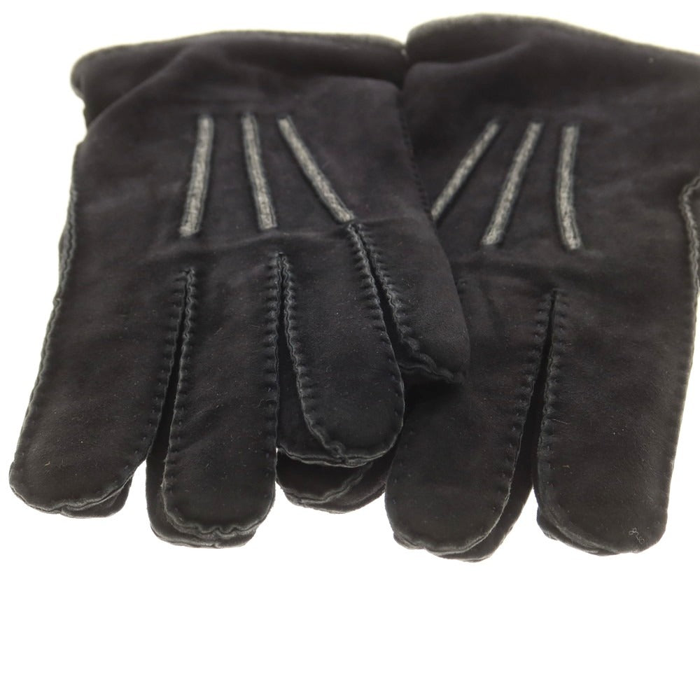 【新品】ラ テッラ LA TERRA スエード カシミヤライニング 手袋 グローブ ブラック【 8 1/2 】【 状態ランクN 】【 メンズ 】