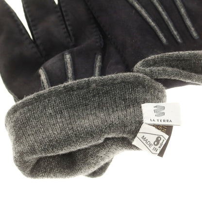 【新品】ラ テッラ LA TERRA スエード カシミヤライニング 手袋 グローブ ブラック【 8 1/2 】【 状態ランクN 】【 メンズ 】
