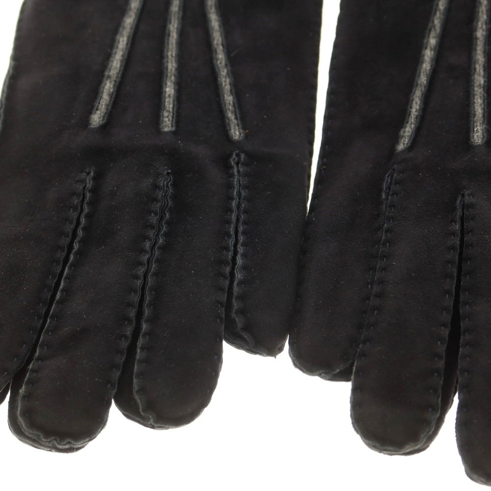 【新品】ラ テッラ LA TERRA スエード カシミヤライニング 手袋 グローブ ブラック【 8 1/2 】【 状態ランクN 】【 メンズ 】