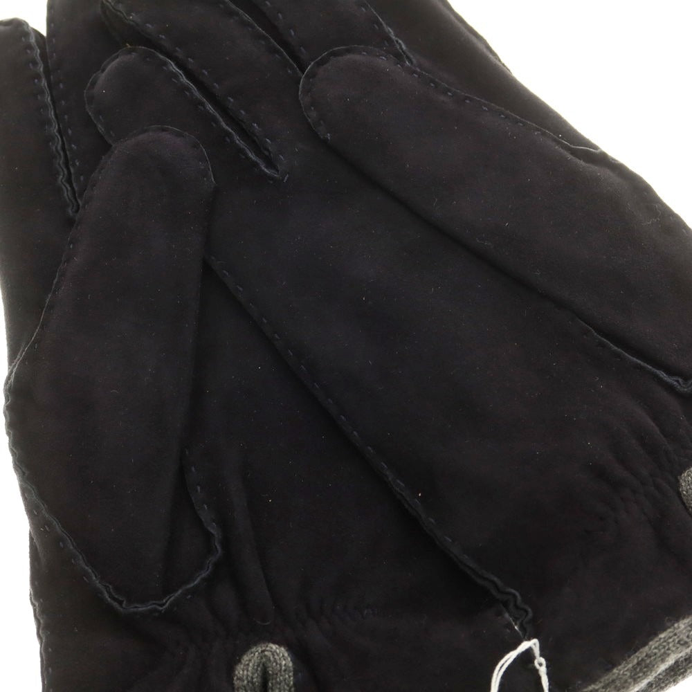 【新品】ラ テッラ LA TERRA スエード カシミヤライニング 手袋 グローブ ブラック【 8 1/2 】【 状態ランクN 】【 メンズ 】