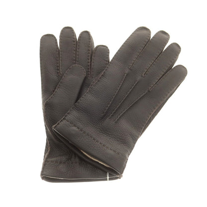 【新品】ラ テッラ LA TERRA レザー カシミヤライニング 手袋 グローブ ダークブラウン【 8 1/2 】【 状態ランクN 】【 メンズ 】