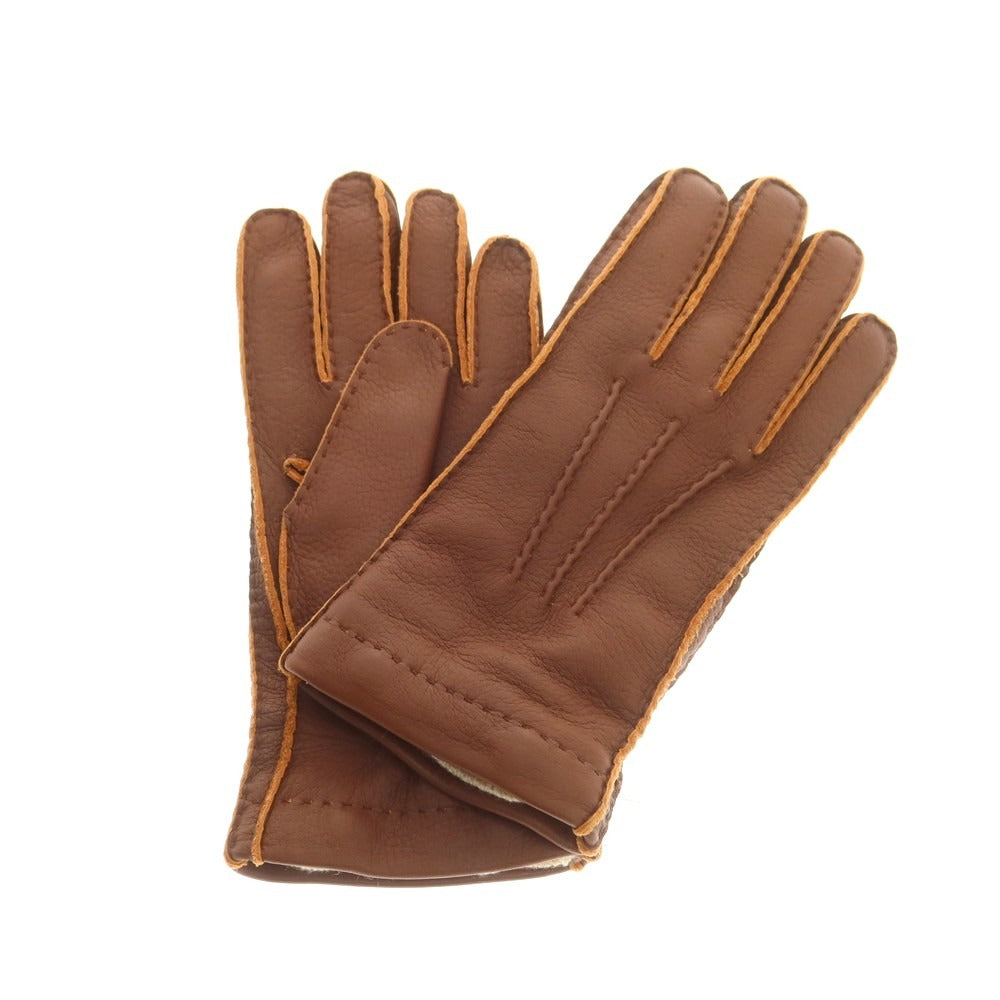【新品】ラ テッラ LA TERRA レザー カシミヤライニング 手袋 グローブ ブラウン【 7 】【 状態ランクN 】【 メンズ 】