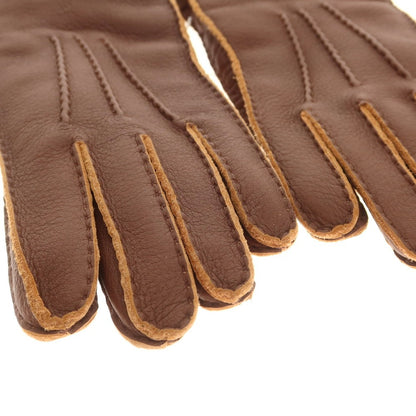 【新品】ラ テッラ LA TERRA レザー カシミヤライニング 手袋 グローブ ブラウン【 7 】【 状態ランクN 】【 メンズ 】