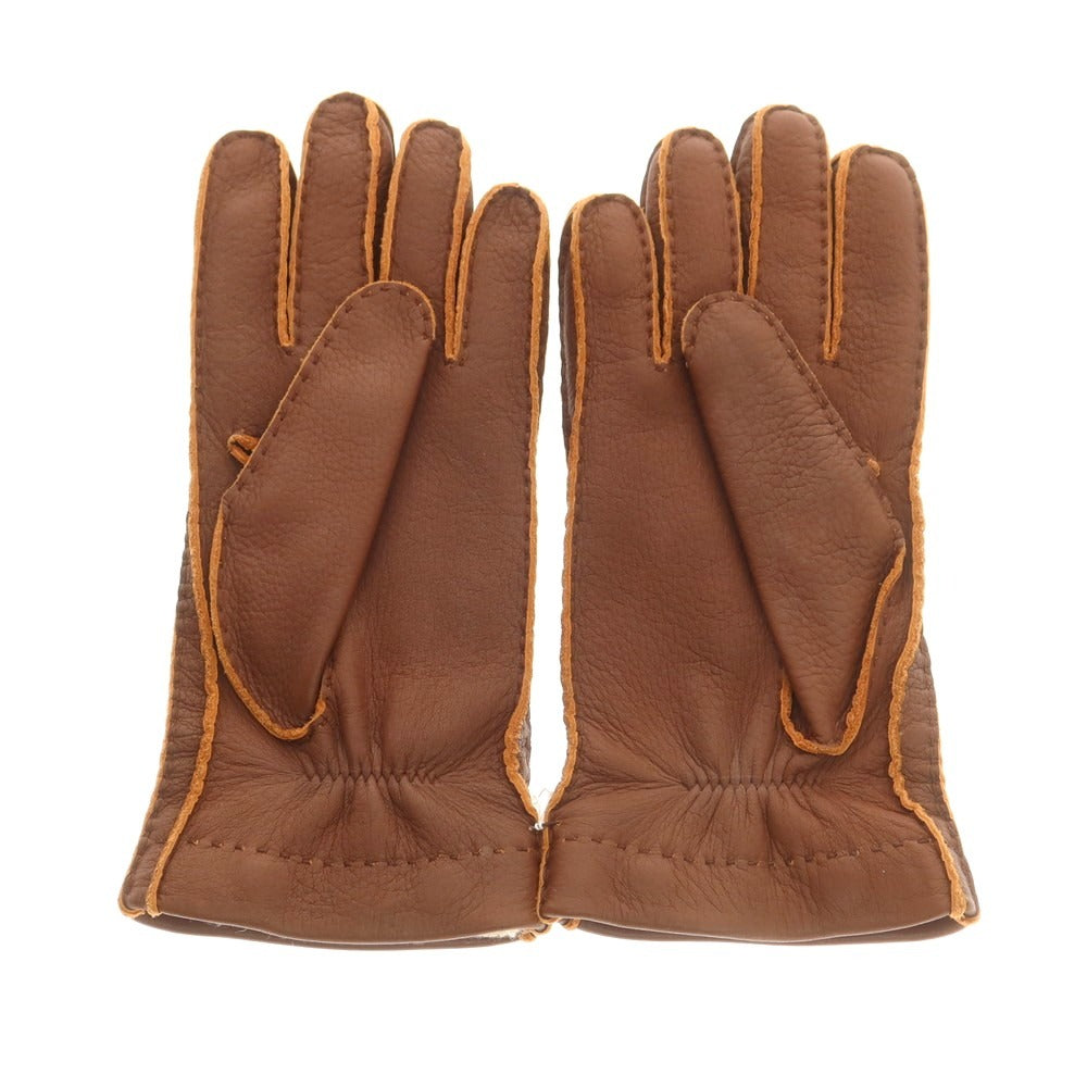 【新品】ラ テッラ LA TERRA レザー カシミヤライニング 手袋 グローブ ブラウン【 7 1/2 】【 状態ランクN 】【 メンズ 】