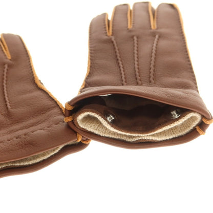 【新品】ラ テッラ LA TERRA レザー カシミヤライニング 手袋 グローブ ブラウン【 7 1/2 】【 状態ランクN 】【 メンズ 】
