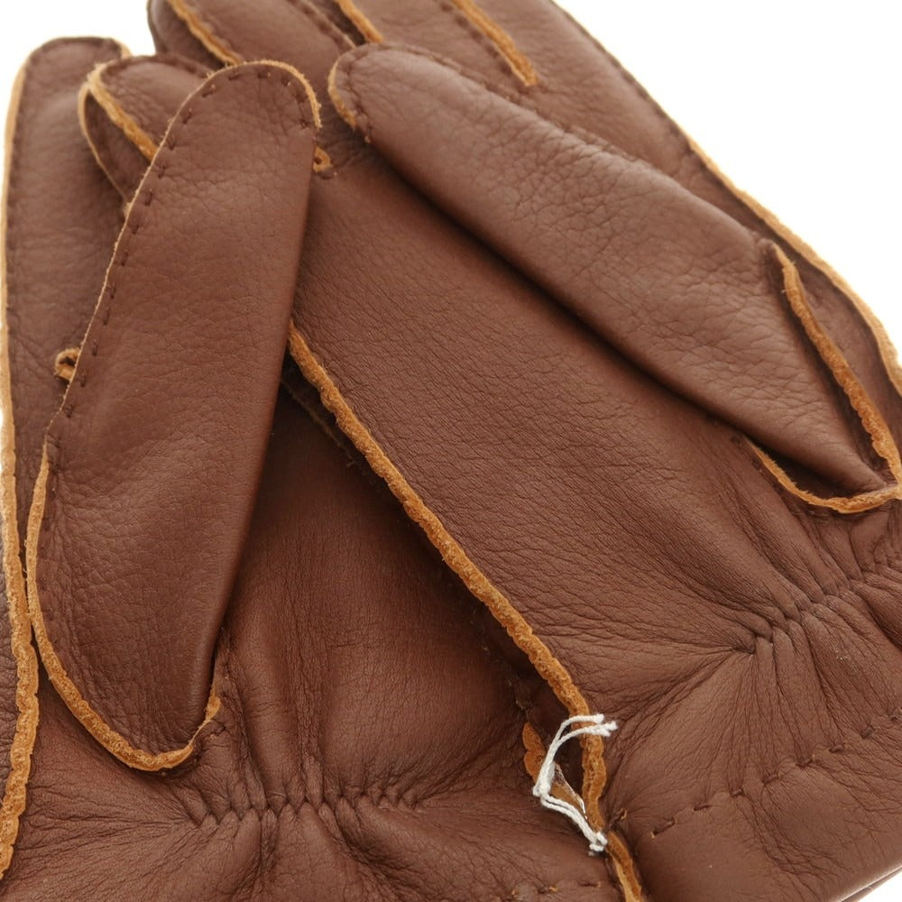 【新品】ラ テッラ LA TERRA レザー カシミヤライニング 手袋 グローブ ブラウン【 7 1/2 】【 状態ランクN 】【 メンズ 】