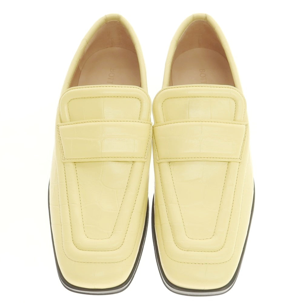 【中古】【未使用】ボッテガヴェネタ BOTTEGAVENETA 型押しレザー ローファー イエロー【 40 】【 状態ランクS 】【 メンズ 】[EPD]