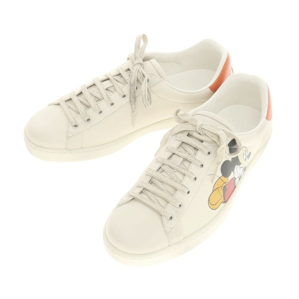 【中古】【未使用】グッチ GUCCI × Disney USED加工 スニーカー アイボリー【 7 1/2 】【 状態ランクS 】【 メンズ 】