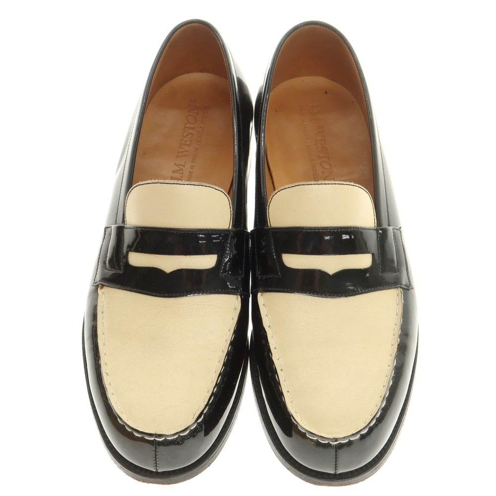 【中古】ジェイエムウエストン J.M WESTON 180 シグニチャーローファー オーダー品 ブラックxベージュ【 7D 】【 状態ランクB 】【 メンズ 】