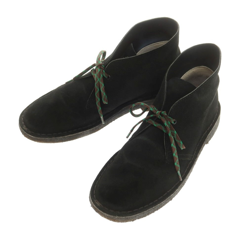【中古】クラークス Clarks スエード デザートブーツ ブラック【 表記不明(US8位) 】【 状態ランクC 】【 メンズ 】 [EPD]