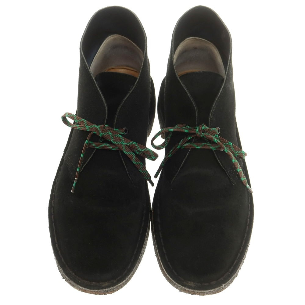 【中古】クラークス Clarks スエード デザートブーツ ブラック【 表記不明(US8位) 】【 状態ランクC 】【 メンズ 】