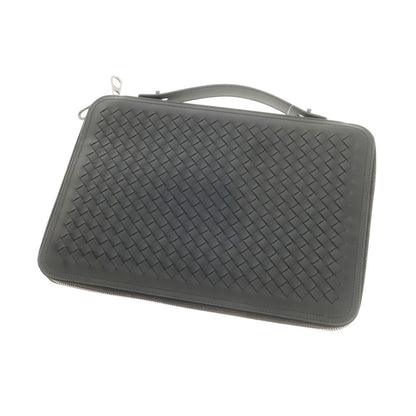 【中古】【未使用】ボッテガヴェネタ BOTTEGAVENETA イントレチャートレザー クラッチバッグ ブラック【 状態ランクS 】【 メンズ 】