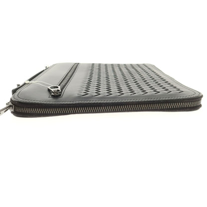 【中古】【未使用】ボッテガヴェネタ BOTTEGAVENETA イントレチャートレザー クラッチバッグ ブラック【 状態ランクS 】【 メンズ 】