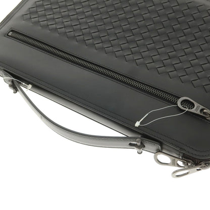 【中古】【未使用】ボッテガヴェネタ BOTTEGAVENETA イントレチャートレザー クラッチバッグ ブラック【 状態ランクS 】【 メンズ 】