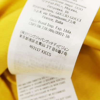 【中古】【未使用】グッチ GUCCI コットン CHIME ロゴプリント クルーネック 半袖Ｔシャツ イエロー【 XS 】【 状態ランクS 】【 メンズ 】