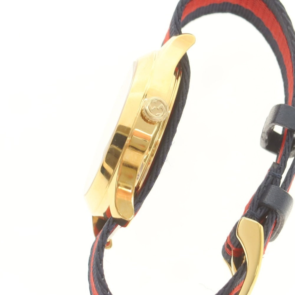 【中古】【未使用】グッチ GUCCI タイムレスG BEE 腕時計 ゴールドxネイビー【 状態ランクS 】【 ユニセックス 】[CPD]
