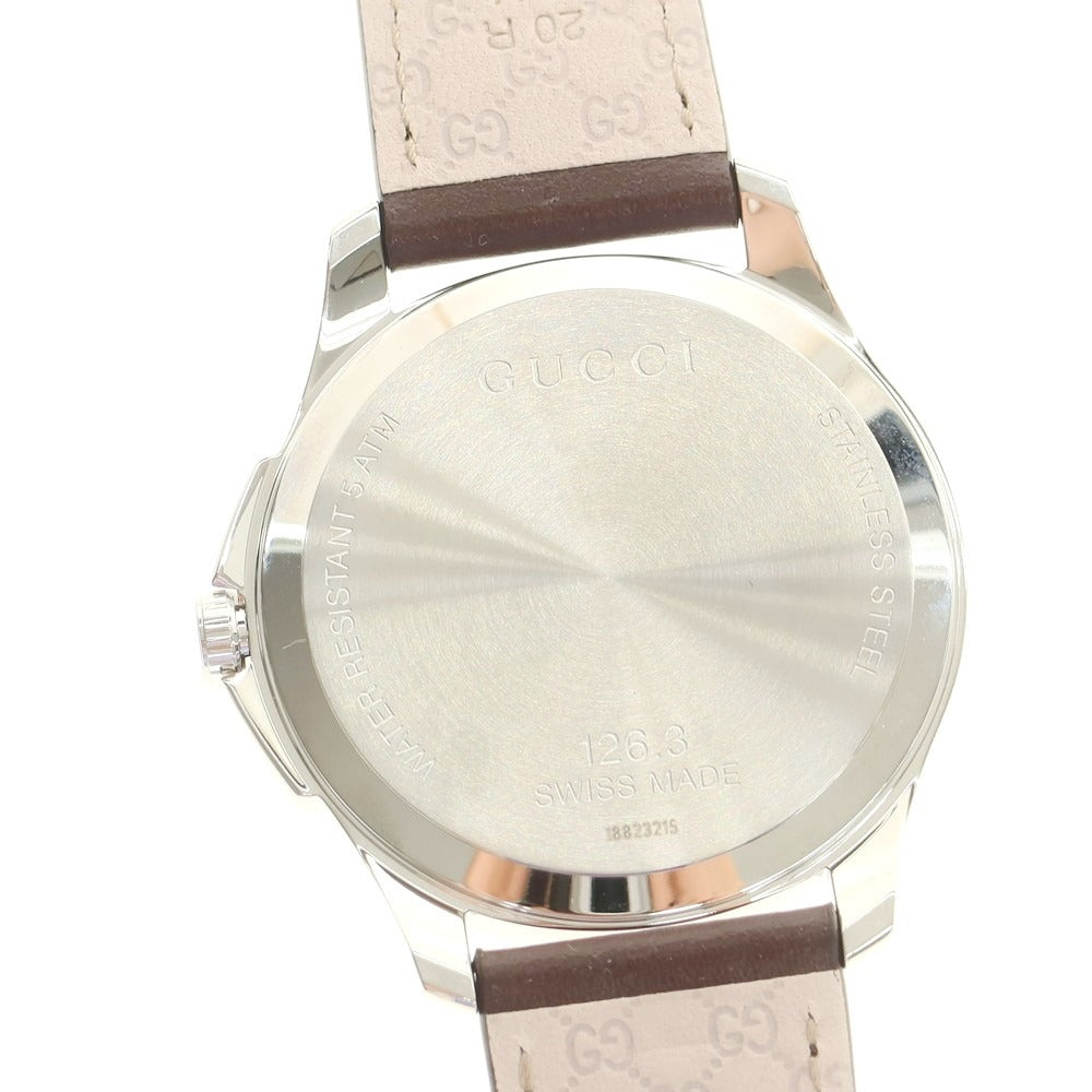 【中古】グッチ GUCCI Gタイムレス 腕時計 シルバーxダークブラウン【 状態ランクA 】【 ユニセックス 】