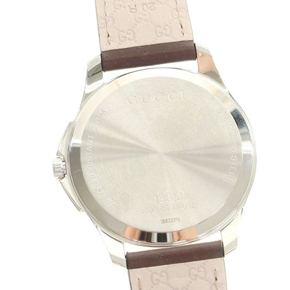 【中古】グッチ GUCCI Gタイムレス 腕時計 シルバーxダークブラウン【 状態ランクA 】【 ユニセックス 】