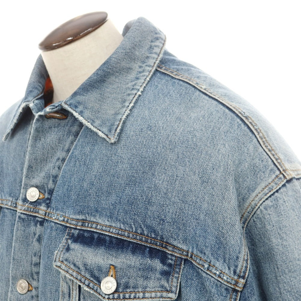 【中古】【未使用】バレンシアガ BALENCIAGA 内ボア デニムジャケット ジージャン ウォッシュブルー【 42 】【 状態ランクS 】【 メンズ 】