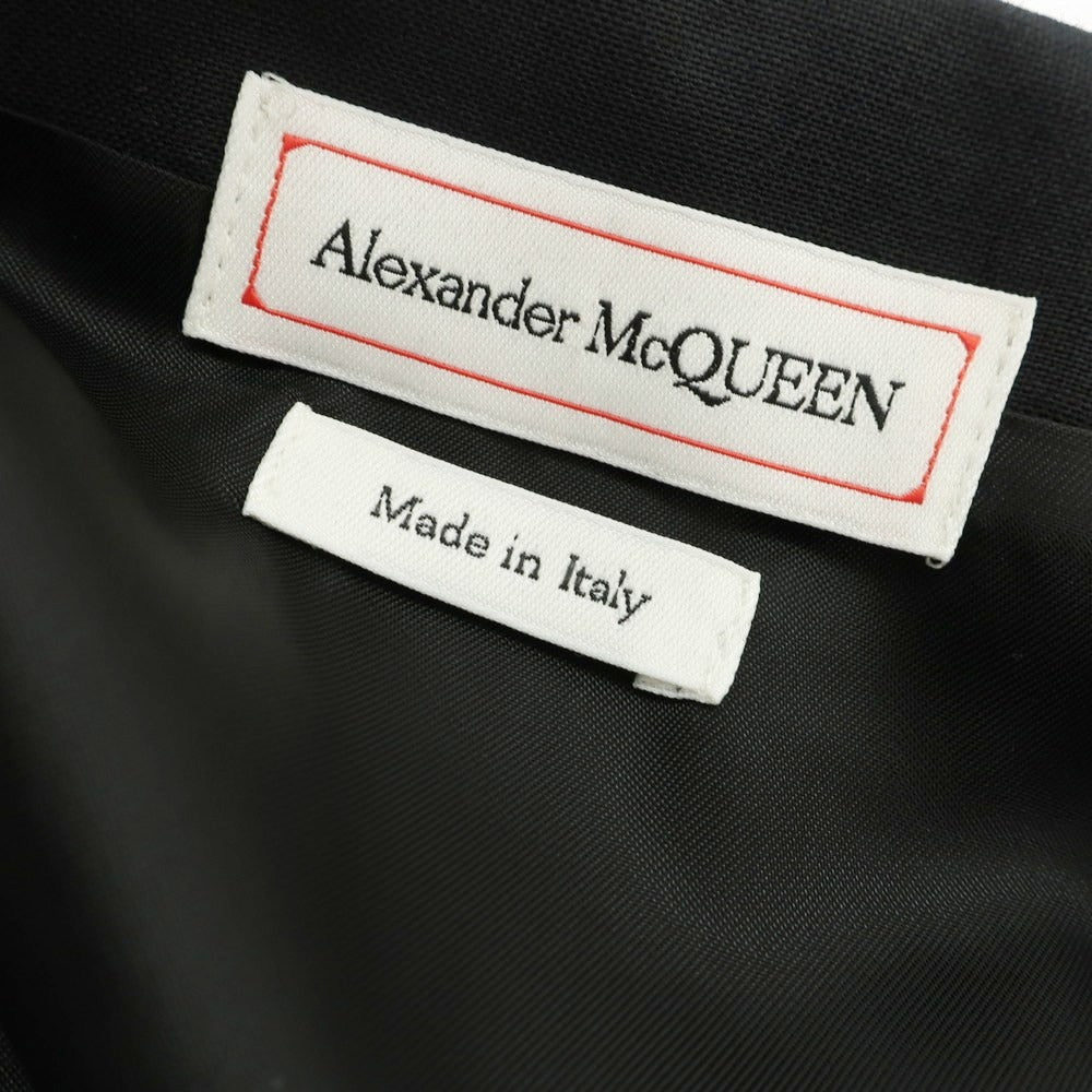 【中古】【未使用】アレキサンダーマックイーン Alexander McQueen ウールモヘヤ ジレ ベスト ブラック【 46 】【 状態ランクS 】【 メンズ 】[DPD]
