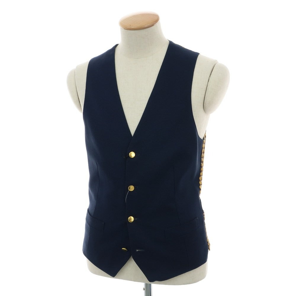 [Used] [Unused] GUCCI Rayon Gilet Vest Navy [44] [Condition Rank S] [Men&
