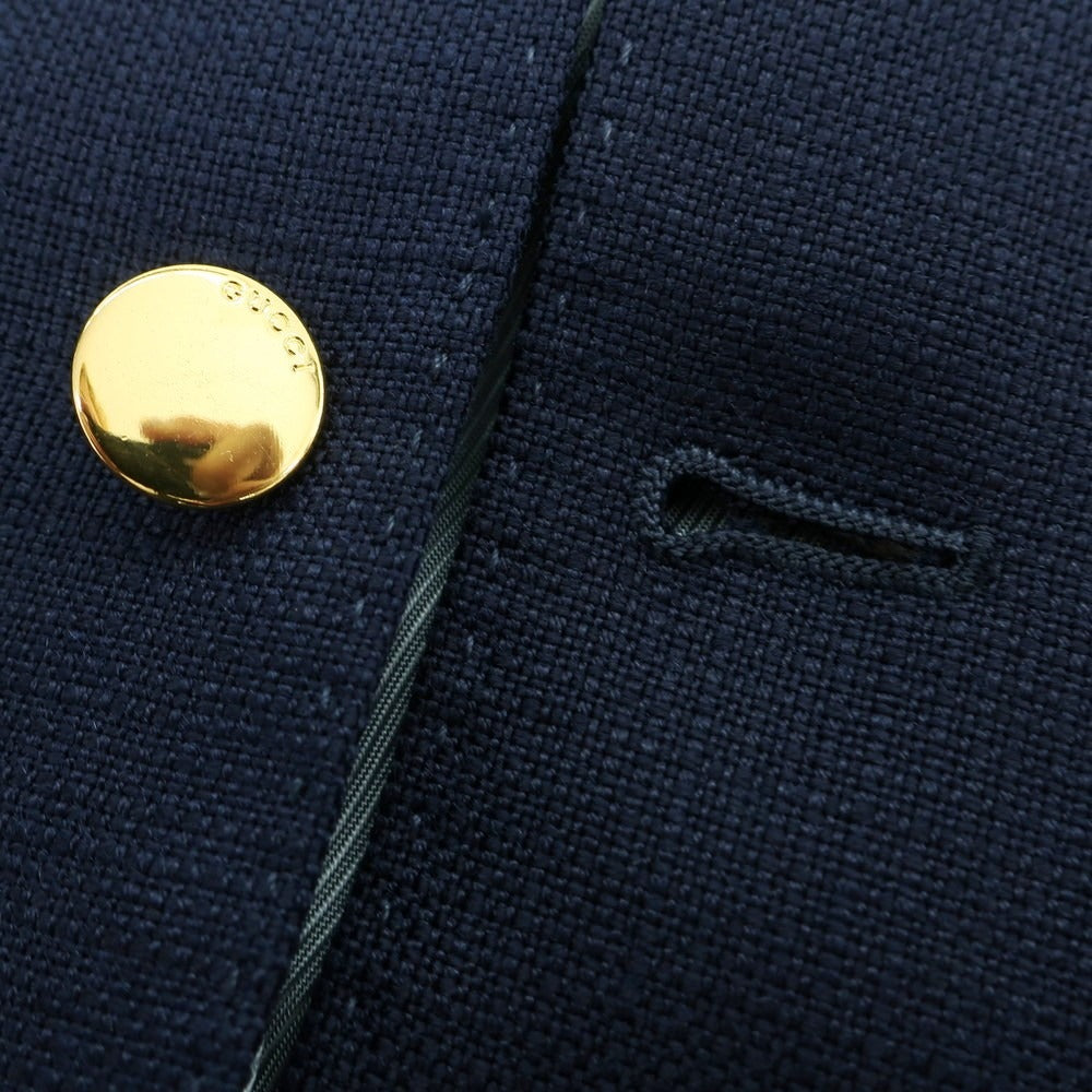 [Used] [Unused] GUCCI Rayon Gilet Vest Navy [44] [Condition Rank S] [Men&