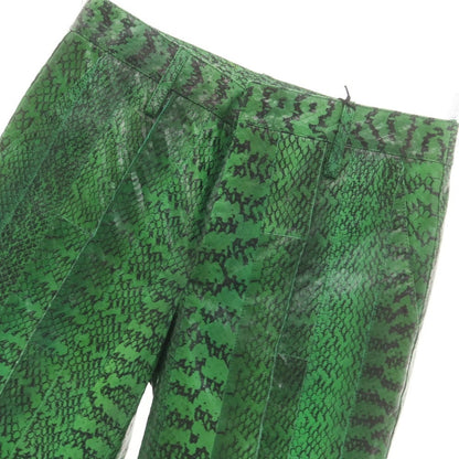 【中古】グッチ GUCCI カーフスキンレザー パンツ グリーン【 46 】【 状態ランクA 】【 メンズ 】