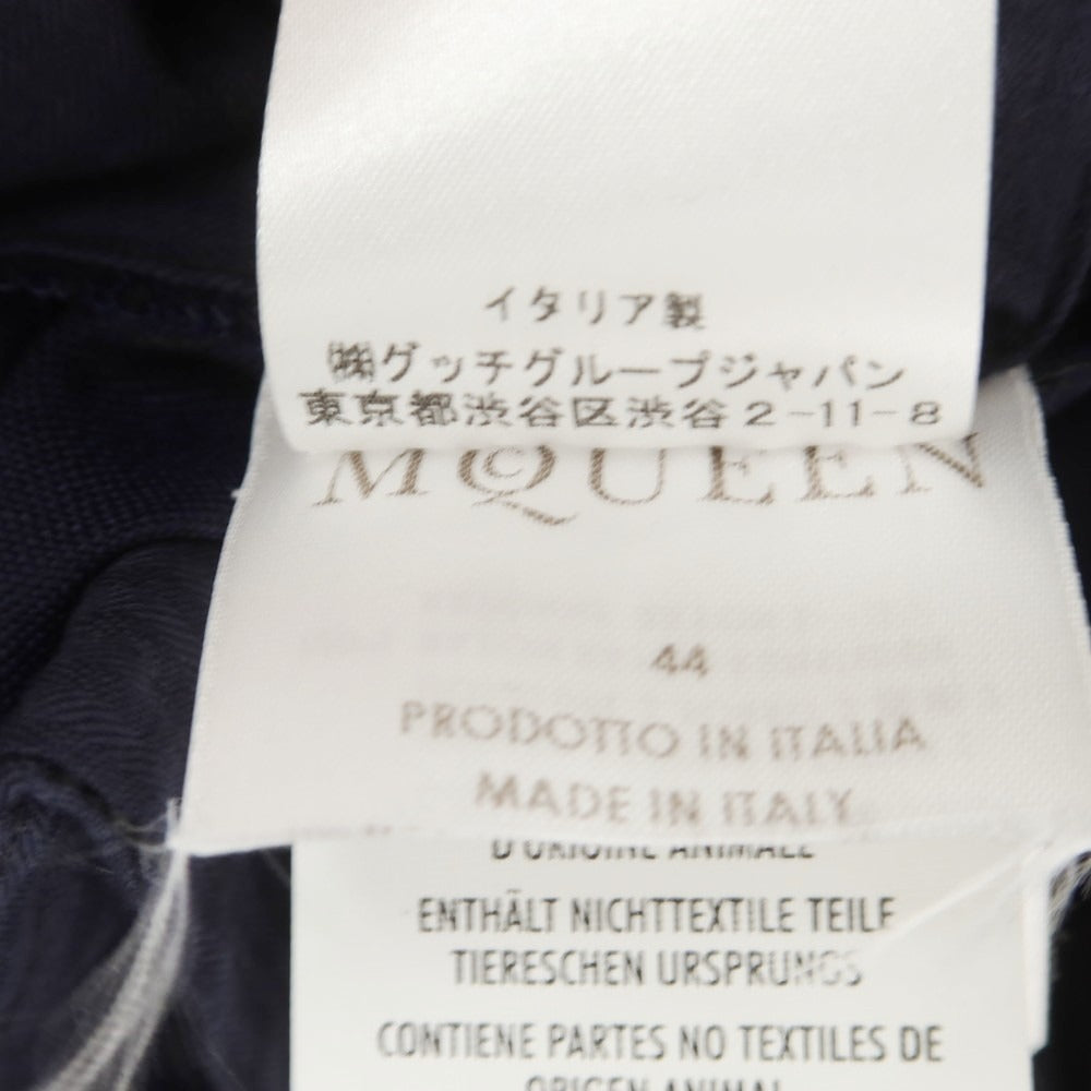 【中古】【未使用】アレキサンダーマックイーン Alexander McQueen ウールモヘヤ ドレススラックスパンツ ネイビー【 44 】【 状態ランクS 】【 メンズ 】[EPD]