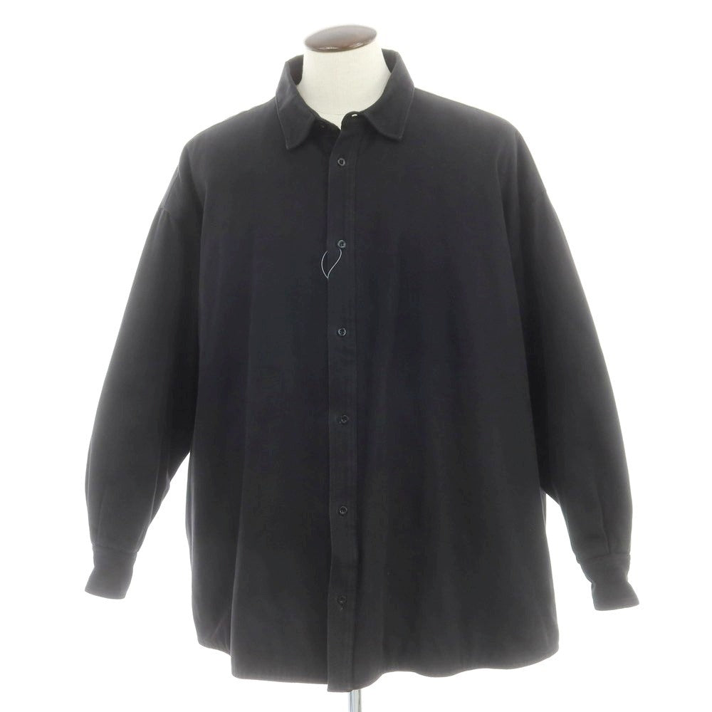 【中古】ラフシモンズ RAF SIMONS 中綿入り コットン オーバーサイズ シャツブルゾン ブラック【 42 】【 状態ランクD 】【 メンズ 】