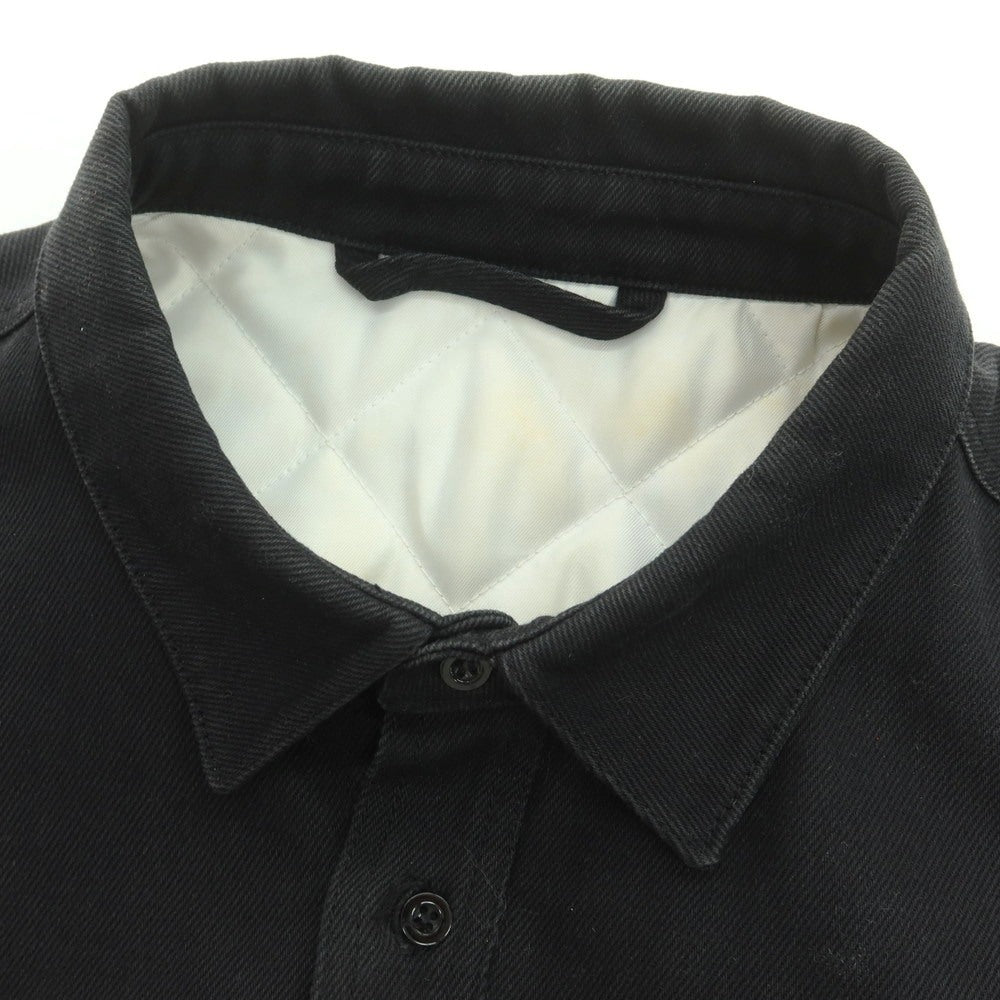 【中古】ラフシモンズ RAF SIMONS 中綿入り コットン オーバーサイズ シャツブルゾン ブラック【 42 】【 状態ランクD 】【 メンズ 】