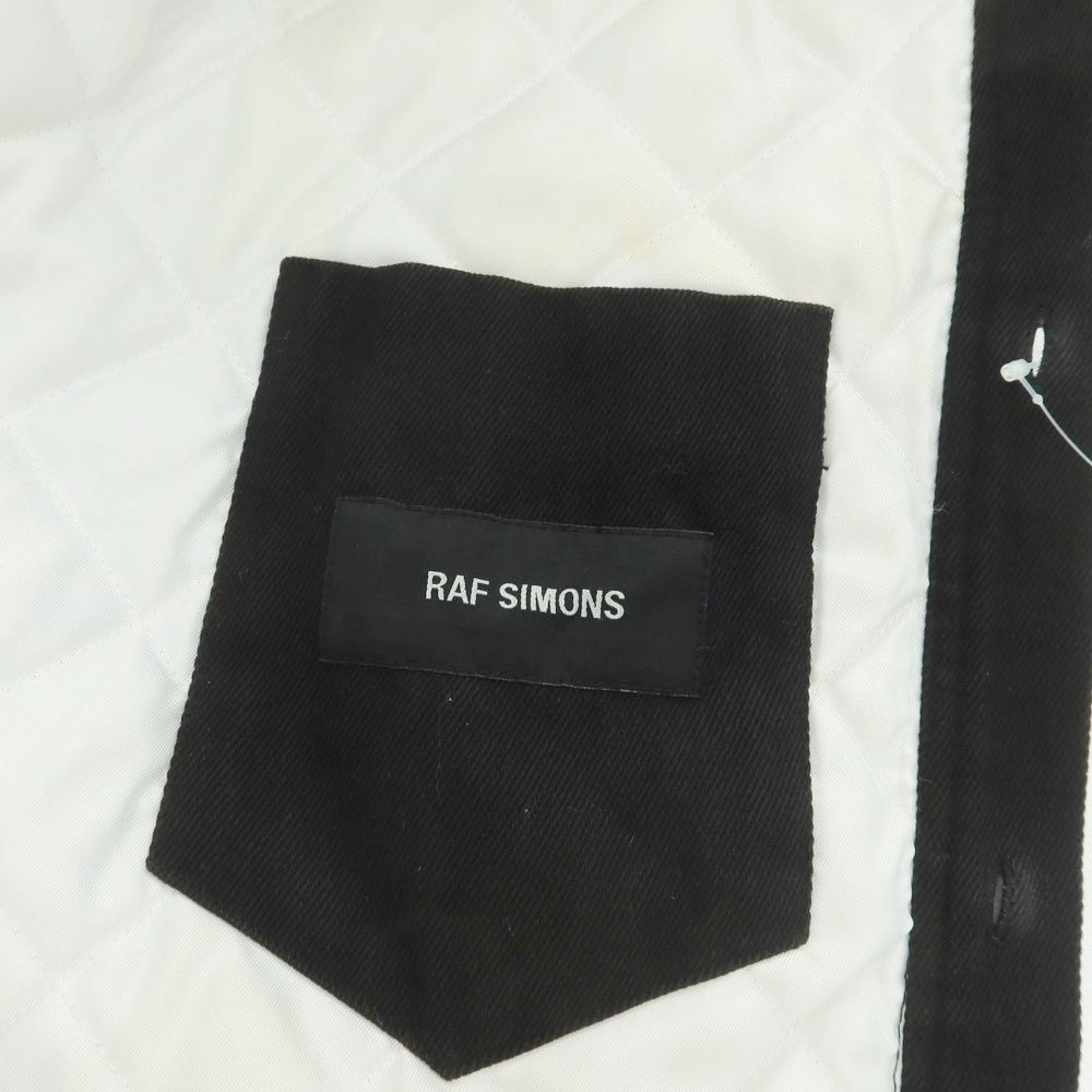 【中古】ラフシモンズ RAF SIMONS 中綿入り コットン オーバーサイズ シャツブルゾン ブラック【 42 】【 状態ランクD 】【 メンズ 】
