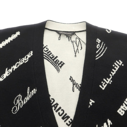 【中古】バレンシアガ BALENCIAGA ウールポリエステル カーディガン ブラックxホワイト【 4 】【 状態ランクA 】【 メンズ 】