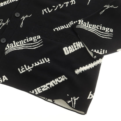 【中古】バレンシアガ BALENCIAGA ウールポリエステル カーディガン ブラックxホワイト【 4 】【 状態ランクA 】【 メンズ 】