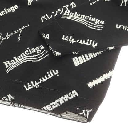 【中古】バレンシアガ BALENCIAGA ウールポリエステル クルーネック プルオーバーニット ブラックxホワイト【 XL 】【 状態ランクA 】【 メンズ 】