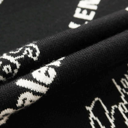 【中古】バレンシアガ BALENCIAGA ウールポリエステル クルーネック プルオーバーニット ブラックxホワイト【 XL 】【 状態ランクA 】【 メンズ 】