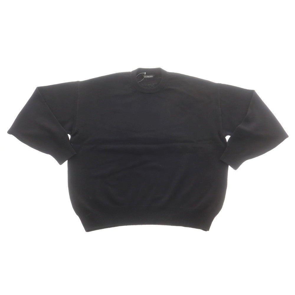 【中古】バレンシアガ BALENCIAGA ミドルゲージ カシミヤ クルーネック プルオーバーニット ブラック【 XS 】【 状態ランクA 】【 メンズ 】