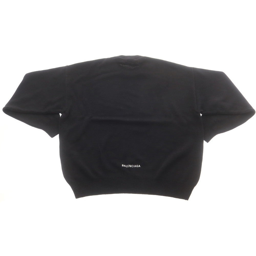 【中古】バレンシアガ BALENCIAGA ミドルゲージ カシミヤ クルーネック プルオーバーニット ブラック【 XS 】【 状態ランクA 】【 メンズ 】