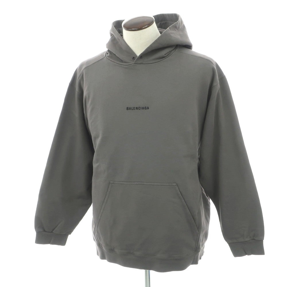 【中古】バレンシアガ BALENCIAGA コットン スウェット プルオーバー パーカー ダークグレー【 L 】【 状態ランクA 】【 メンズ 】