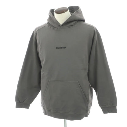 【中古】バレンシアガ BALENCIAGA コットン スウェット プルオーバー パーカー ダークグレー【 L 】【 状態ランクA 】【 メンズ 】