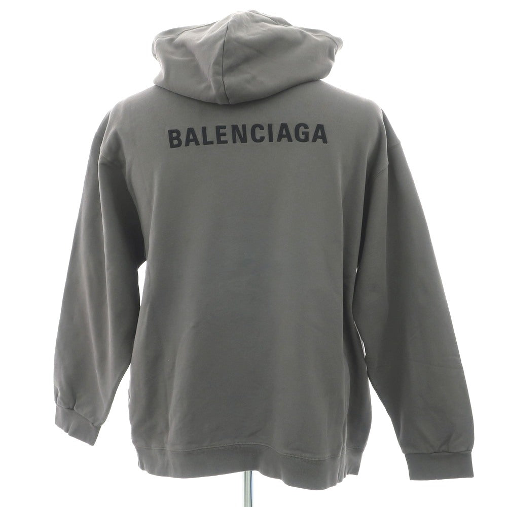 【中古】バレンシアガ BALENCIAGA コットン スウェット プルオーバー パーカー ダークグレー【 L 】【 状態ランクA 】【 メンズ 】