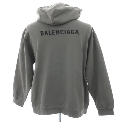 【中古】バレンシアガ BALENCIAGA コットン スウェット プルオーバー パーカー ダークグレー【 L 】【 状態ランクA 】【 メンズ 】